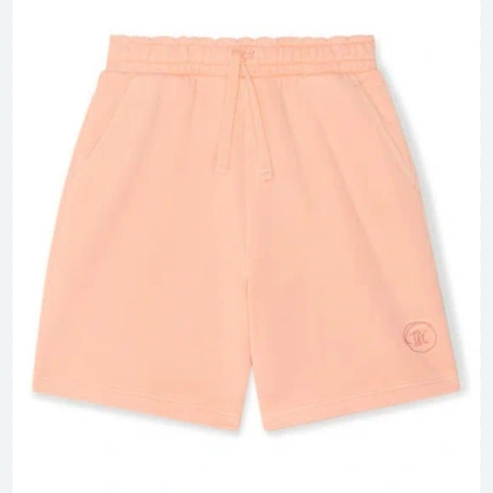 The Sunday Collective Kids' Natural Dye Everyday Shorts In Peach Size 6-7y